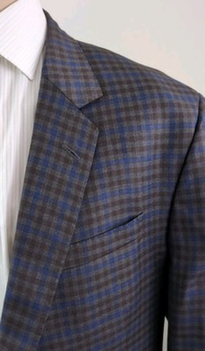 Coppley Korry's Bespoke Mens Brown 2 Button Gingham Check Sport Coat 44R